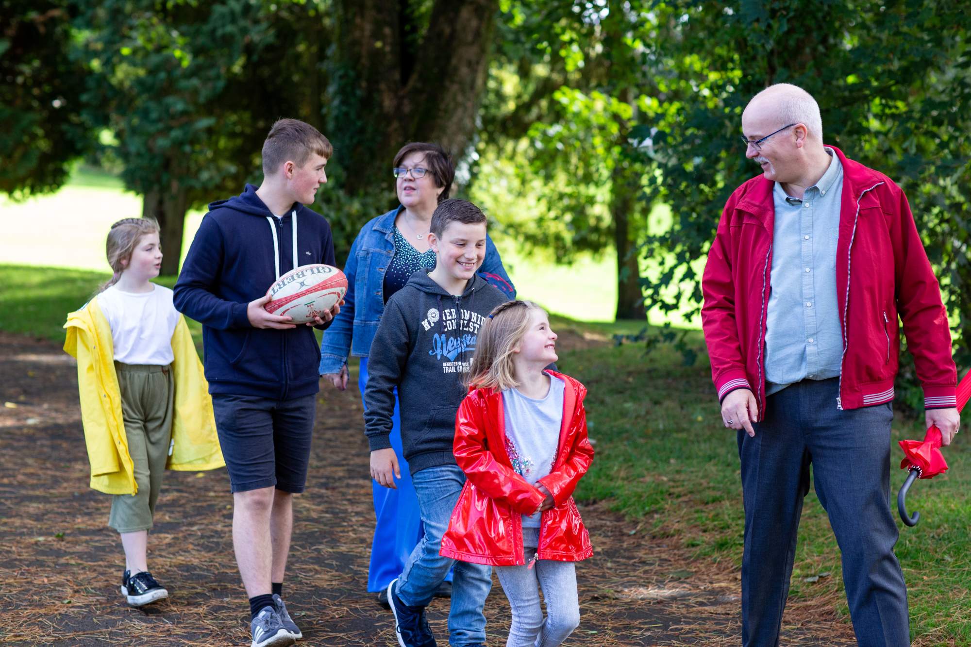 A family walking together in the park