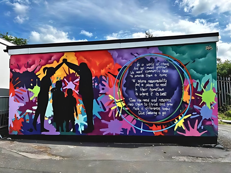 fostering mural in Merthyr